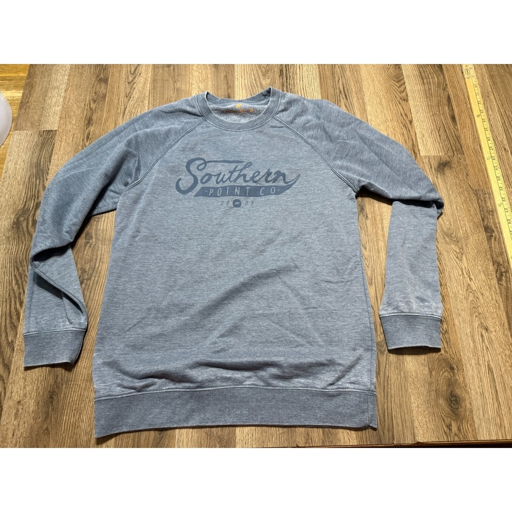 Southern Point Co. Sweater Women's Size Medium Grey Crewneck Pullover Logo